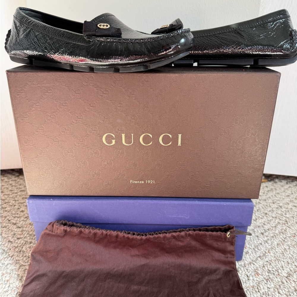 Gucci Black Leather Loafers